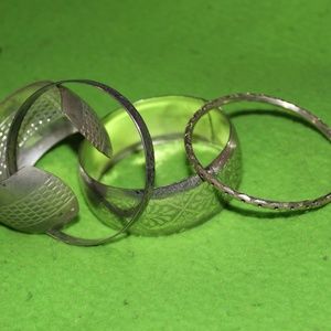 4 piece silver bracelet set